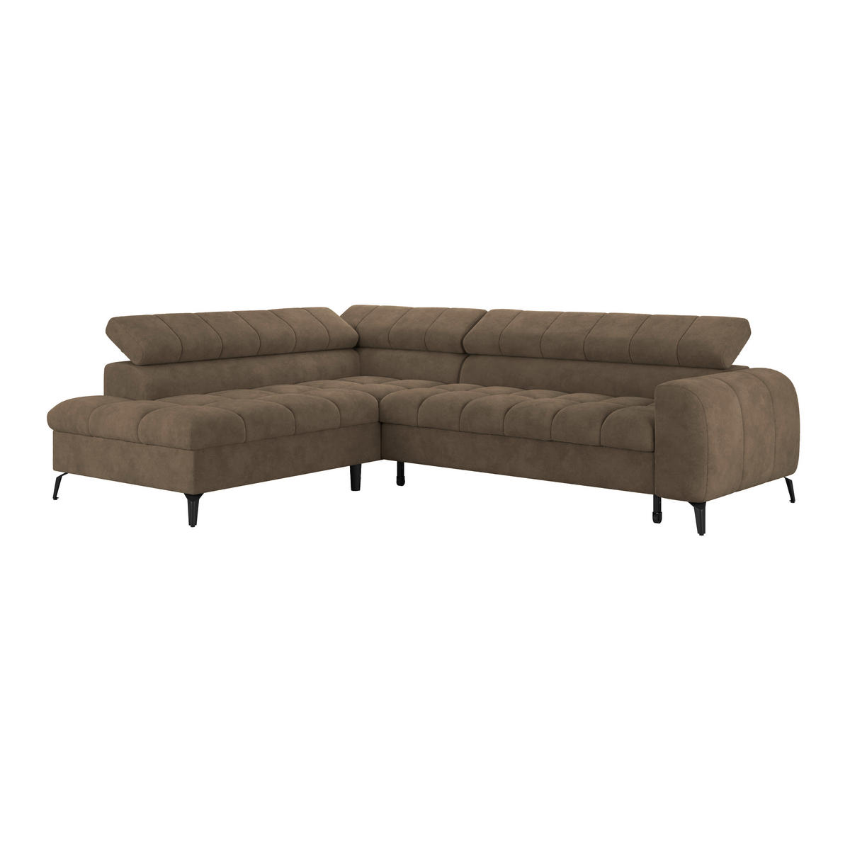 ECKSOFA Braun  - Schwarz/Braun, Trend, Kunststoff/Textil (203/261cm) - Livetastic