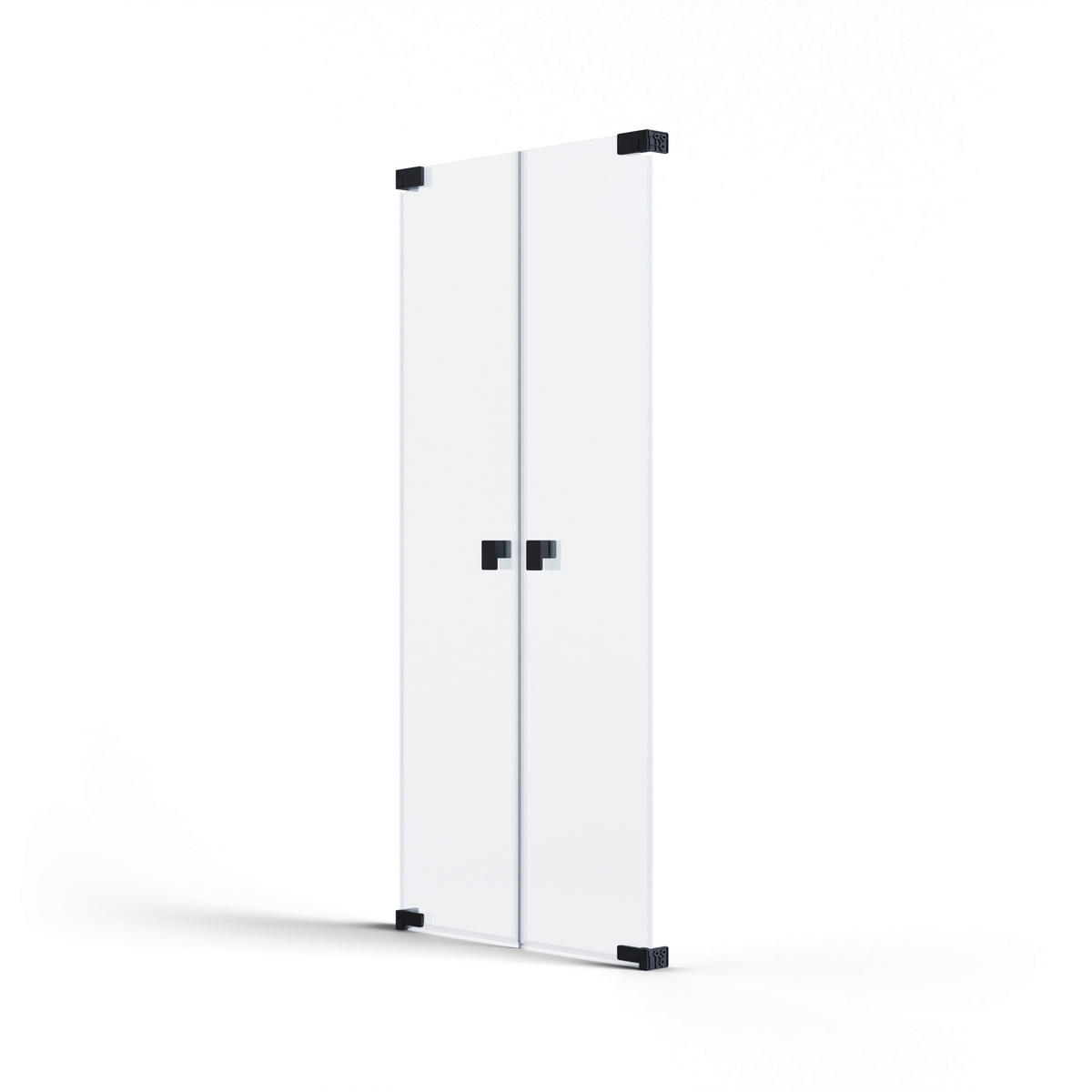 DUSCHTÜR Schwarz  80/200 cm  - Schwarz, MODERN, Glas/Metall (80/200cm) - Schöner Wohnen
