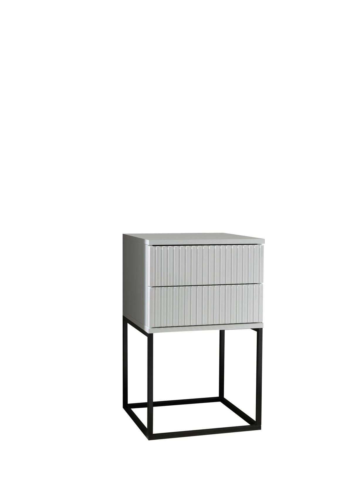 Noptieră, 40/65/38,5 cm, negru, alb - alb/negru, Modern, metal/material pe bază de lemn (40/65/38,5cm)