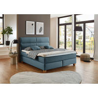 BOXSPRINGBETT 180/200 cm  in Blau  - Blau/Naturfarben, MODERN, Holz/Textil (180/200cm) - Beldomo - Sleep