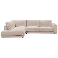 ECKSOFA Taupe Cord  - Taupe/Schwarz, Design, Kunststoff/Textil (224/325cm) - Hom`in
