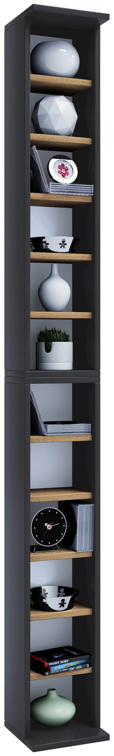 CD REGAL antracit, hrast medunac  drvni materijal   - hrast medunac/antracit, Moderno, drvni materijal (21/180/20cm) - MID.YOU
