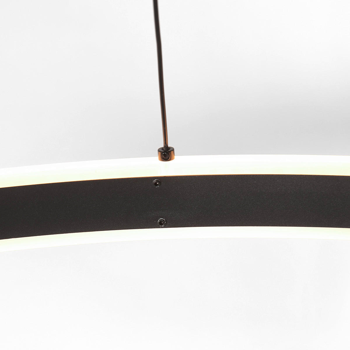 PENDELLEUCHTE Ringlux 100/190 cm   - Schwarz/Weiß, Basics, Kunststoff/Metall (100/190cm)