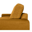 ECKSOFA Currygelb Cord Rückenkissen, Bettkasten, Schlaffunktion, Rücken echt, Liegefläche im Originalstoff  - Currygelb/Schwarz, KONVENTIONELL, Textil/Metall (240/150cm) - Carryhome