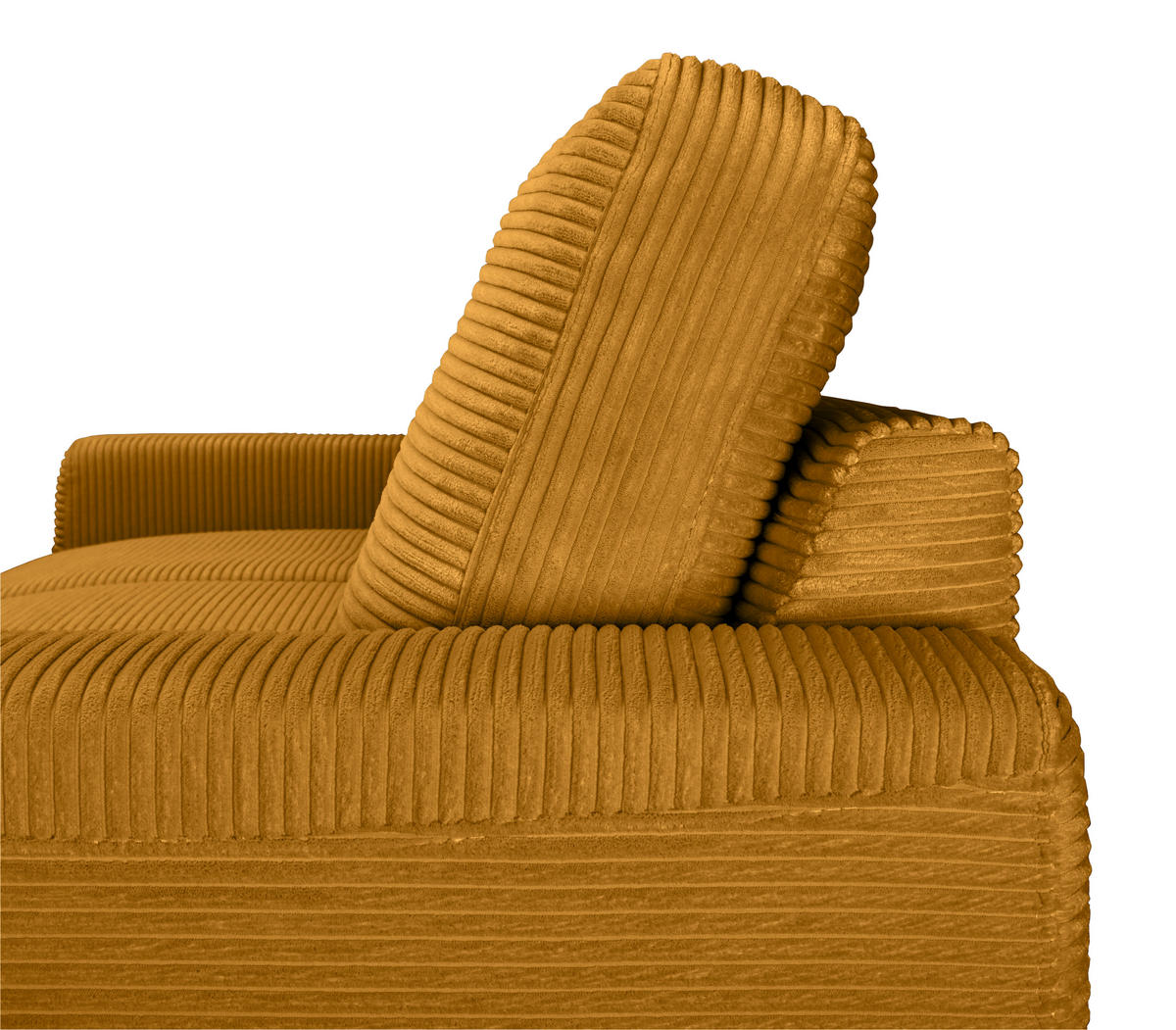 ECKSOFA Currygelb Cord  - Currygelb/Schwarz, KONVENTIONELL, Textil/Metall (240/150cm) - Carryhome