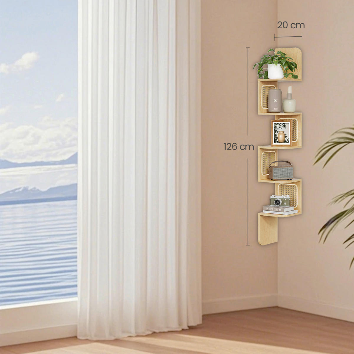 ECKREGAL in 20/126/20 cm Eichefarben  - Eichefarben, MODERN, Holzwerkstoff/Kunststoff (20/126/20cm) - MID.YOU