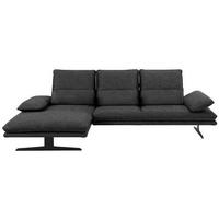 ECKSOFA in Mikrofaser Anthrazit  - Anthrazit/Schwarz, Design, Textil/Metall (164/291cm) - Chilliano