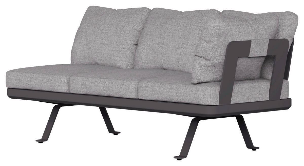 RÜCKENLEHNE 52/10/52 cm  Aluminium  - Anthrazit/Graphitfarben, Design, Textil/Metall (52/10/52cm) - Zebra 