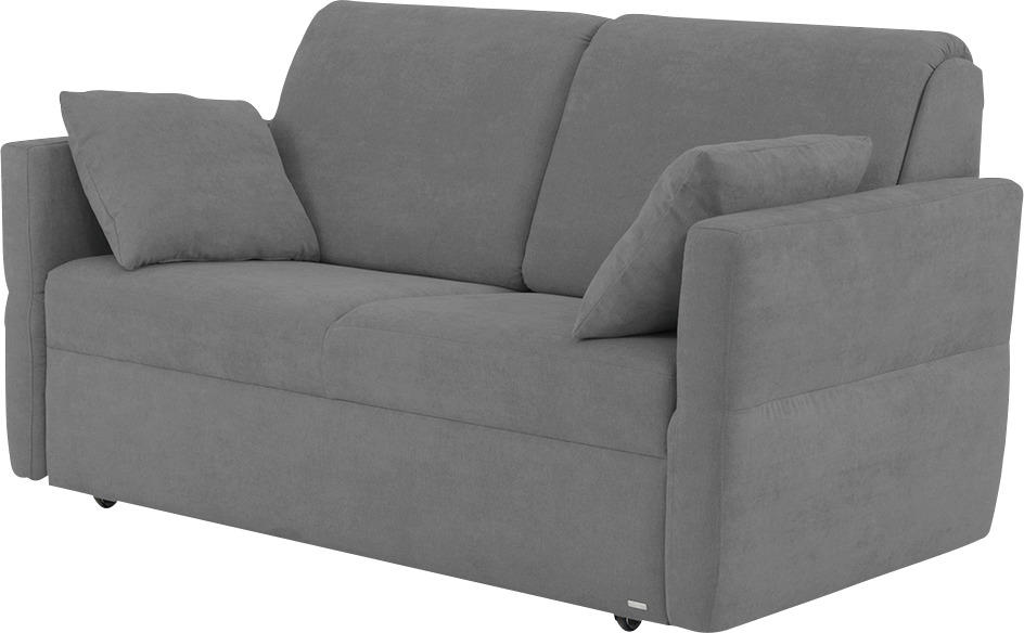 SCHLAFSOFA Chenille Grau  - Schwarz/Grau, KONVENTIONELL, Kunststoff/Textil (150/88/91cm) - Sedda