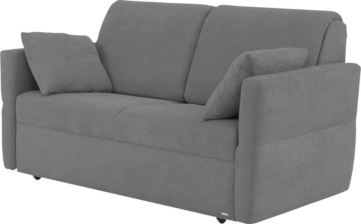 SCHLAFSOFA Chenille Grau  - Schwarz/Grau, KONVENTIONELL, Kunststoff/Textil (150/88/91cm) - Sedda