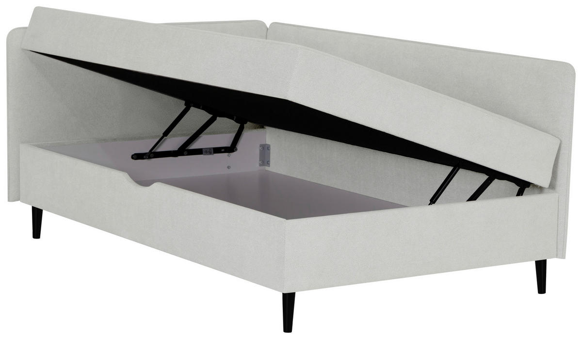 BOXBETT 90/200 cm  in Grau  - Grau, KONVENTIONELL, Textil (90/200cm) - P & B