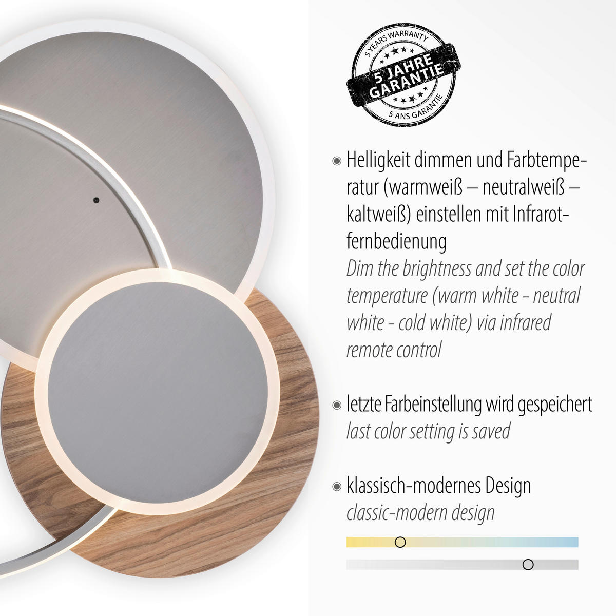 LED-DECKENLEUCHTE Palma 65/62,5/7 cm   - Design, Kunststoff/Metall (65/62,5/7cm) - Paul Neuhaus