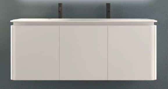 BAZĂ CU LAVOAR 141/57/49 cm  - alb/negru, Design, plastic/material pe bază de lemn (141/57/49cm) - Welnova