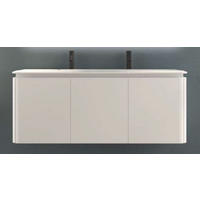 BAZĂ CU LAVOAR 141/57/49 cm  - alb/negru, Design, plastic/material pe bază de lemn (141/57/49cm) - Welnova