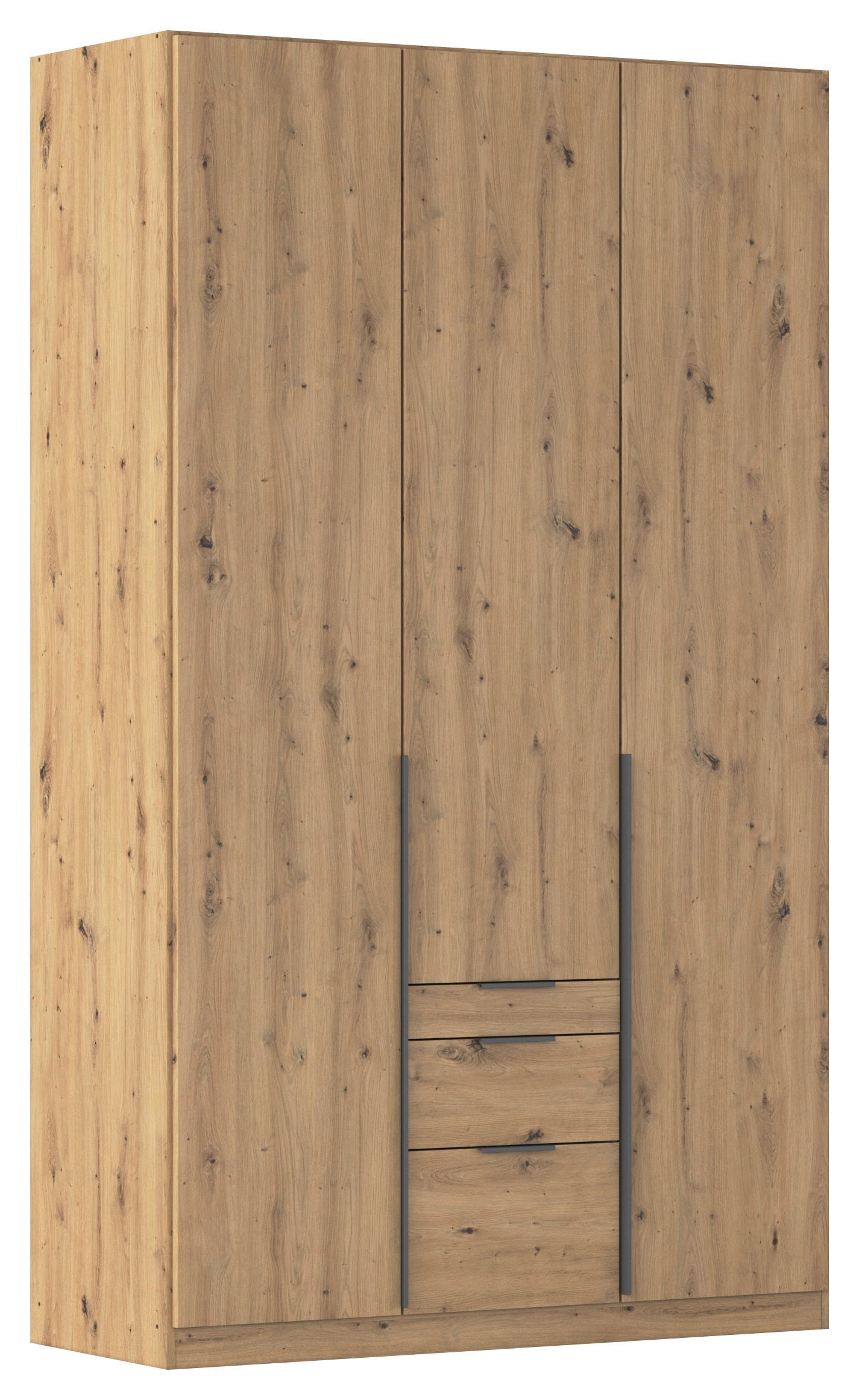DREHTÜRENSCHRANK in Eiche Artisan - Eiche Artisan/Grau, Modern, Holzwerkstoff/Metall (136/229/54cm) - Rauch Möbel
