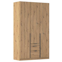 DREHTÜRENSCHRANK in Eiche Artisan  - Eiche Artisan/Grau, Modern, Holzwerkstoff/Metall (136/229/54cm) - Rauch Möbel
