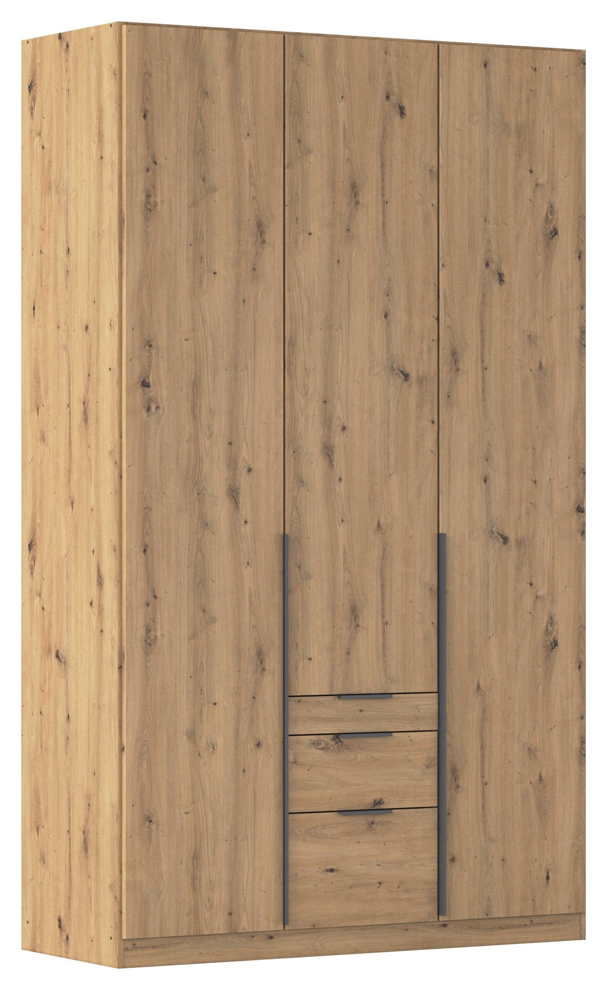 DREHTÜRENSCHRANK in Eiche Artisan  - Eiche Artisan/Grau, Modern, Holzwerkstoff/Metall (136/229/54cm) - Rauch Möbel
