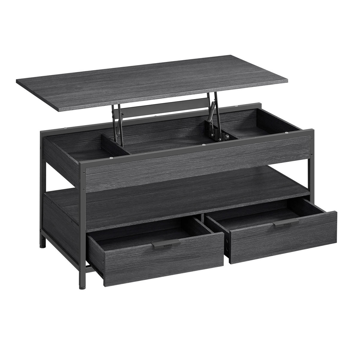 COUCHTISCH rechteckig Schwarz  - Schwarz, Trend, Holzwerkstoff/Metall (100/48-62/50cm) - MID.YOU