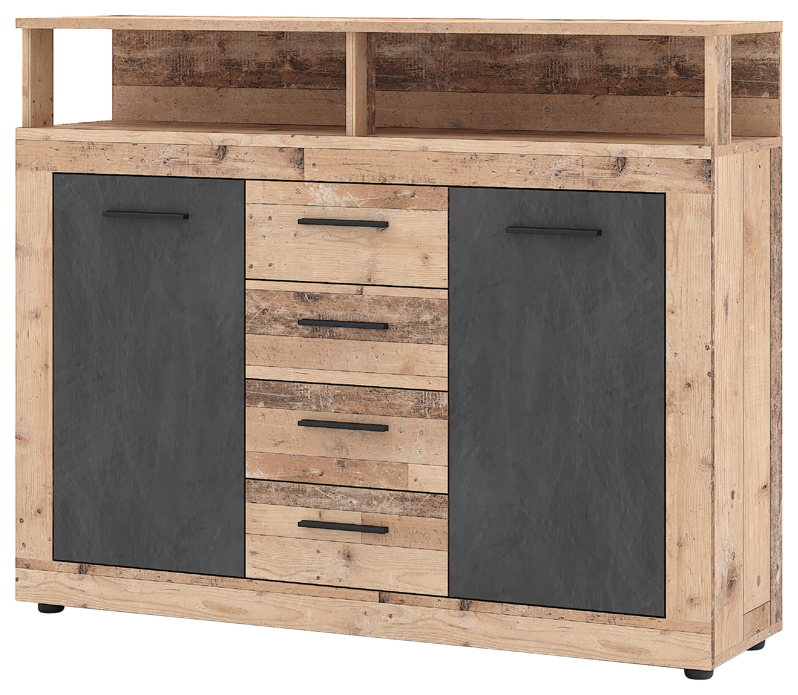 KOMMODE 119/96/32 cm  in Anthrazit, Eichefarben  - Eichefarben/Anthrazit, Design, Holzwerkstoff/Kunststoff (119/96/32cm) - MID.YOU