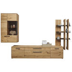 WOHNWAND  in Bronzefarben, Wildeiche  340,1/214/45,2 cm  - Wildeiche/Schwarz, Natur, Glas/Holz (340,1/214/45,2cm) - Valnatura