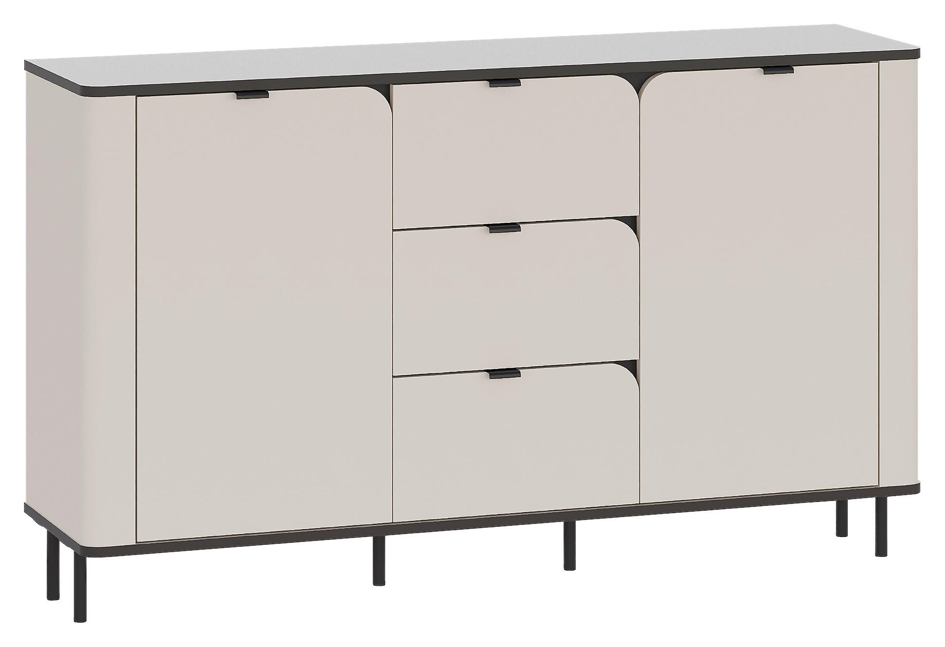SIDEBOARD  in 136,8/82/35,2 cm  - Beige/Schwarz, MODERN, Holzwerkstoff/Kunststoff (136,8/82/35,2cm) - Carryhome