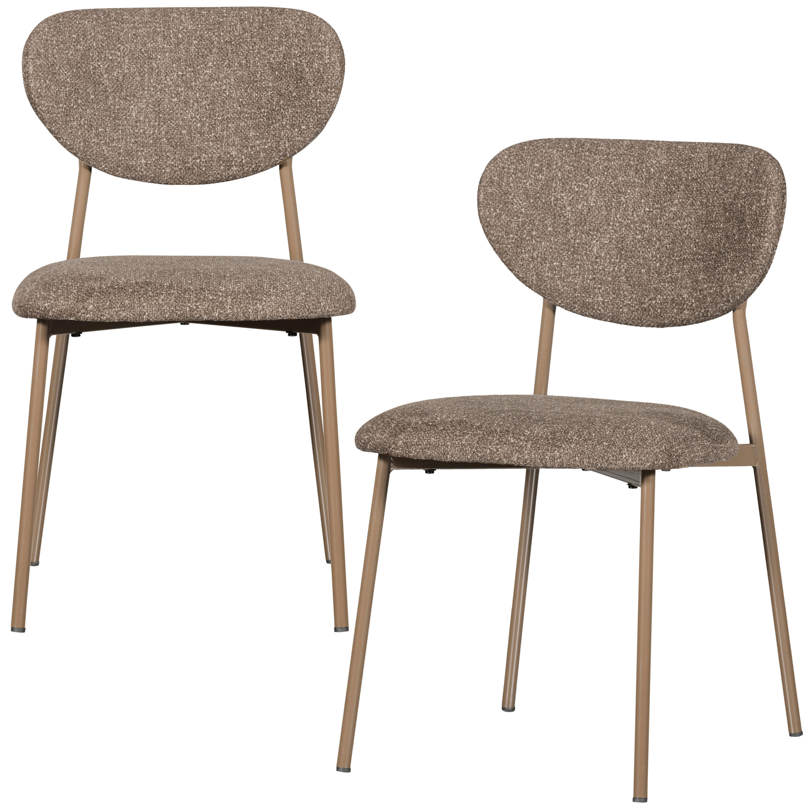 STUHL-SET 2 Stück  in Eisen Webstoff  - Sandfarben, MODERN, Textil/Metall (46/77/56cm) - Livetastic