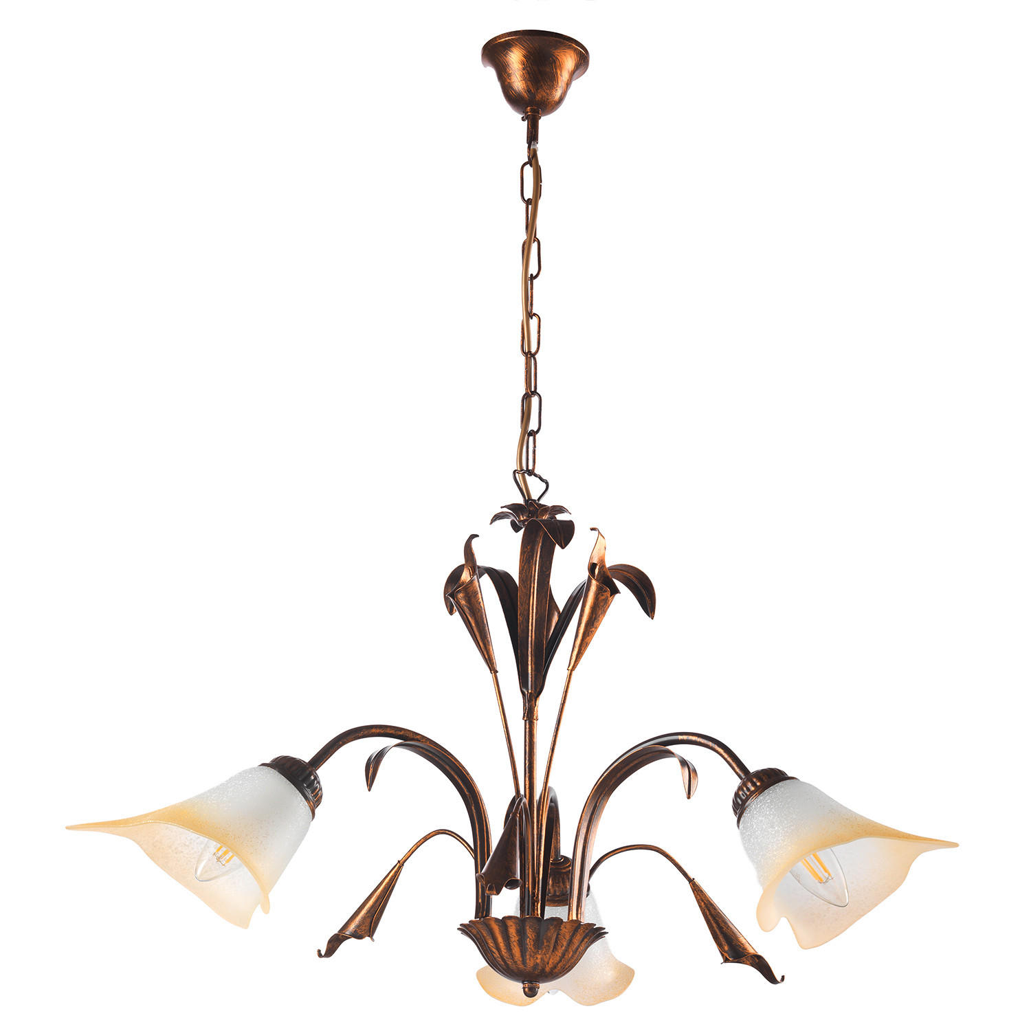 KRONLEUCHTER 60/100 cm   - Bronzefarben, Natur, Glas/Metall (60/100cm)