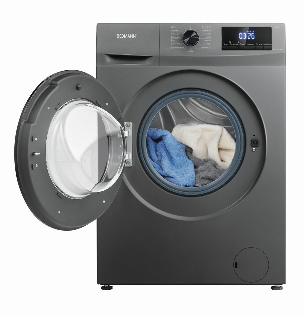 WASCHMASCHINE WA 7175.1  - Titanfarben, Trend, Metall (60,0/85,0/47,0cm) - Bomann