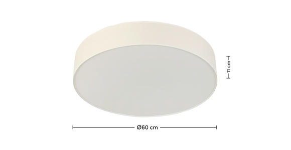 LED-DECKENLEUCHTE - Beige/Weiß, Trend, Kunststoff/Textil (60/11cm) - Novel