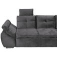 ECKSOFA Grau Mikrovelours  - Schwarz/Grau, KONVENTIONELL, Kunststoff/Textil (265/217cm) - Carryhome