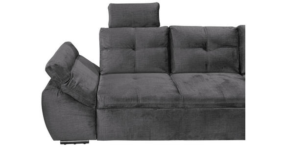 ECKSOFA Grau Mikrovelours  - Schwarz/Grau, KONVENTIONELL, Kunststoff/Textil (265/217cm) - Carryhome