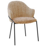 ARMLEHNSTUHL  in beflockt  - Anthrazit/Orange, Design, Textil/Metall (55/84/55cm) - Belluti