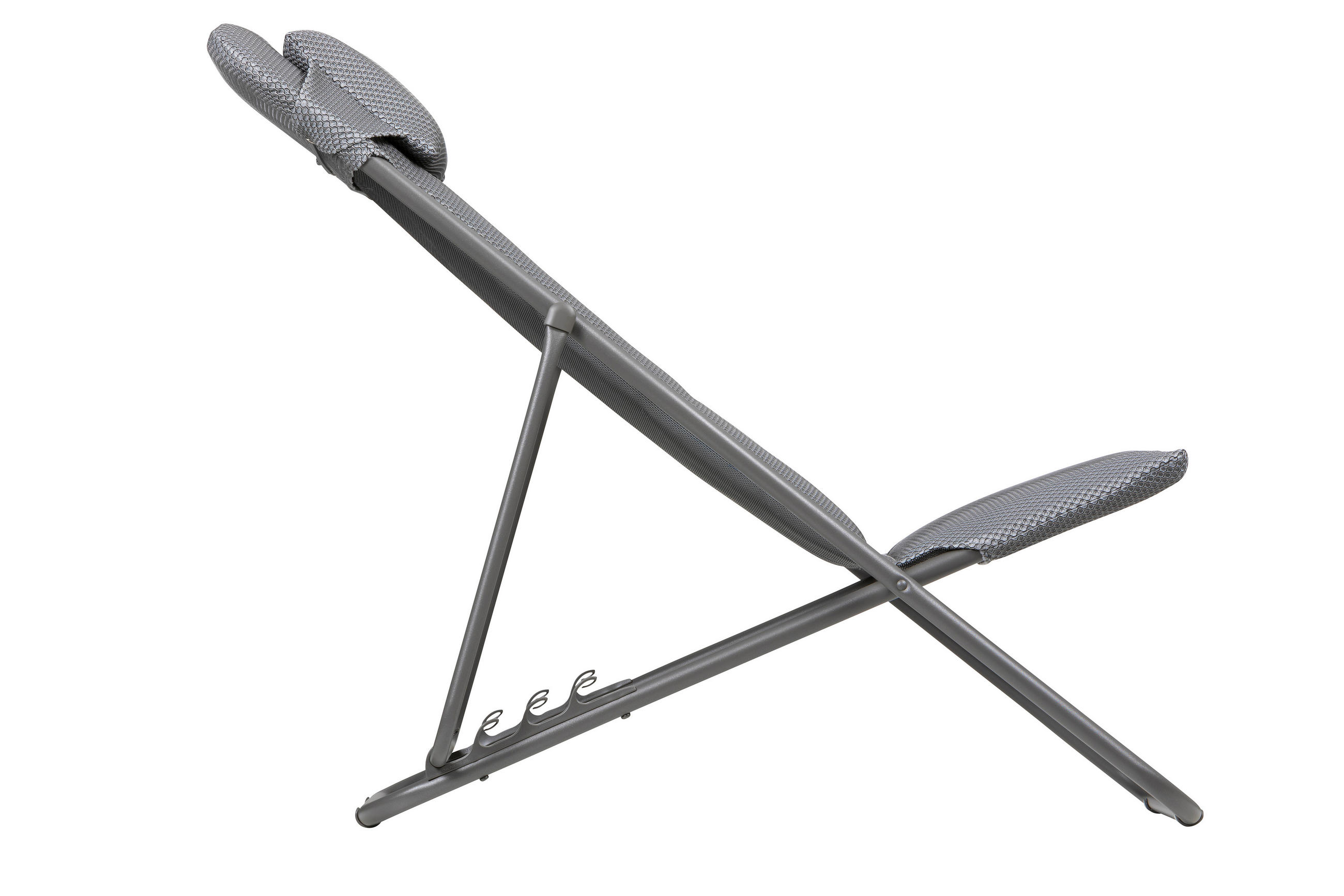 STRANDSTUHL Stahl Silberfarben, Titanfarben  - Silberfarben/Titanfarben, Basics, Textil/Metall (62/77-83/94cm) - Lafuma Mobilier