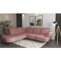 ECKSOFA in Mikrofaser Altrosa  - Schwarz/Altrosa, Modern, Textil/Metall (270/302cm) - Sit & More