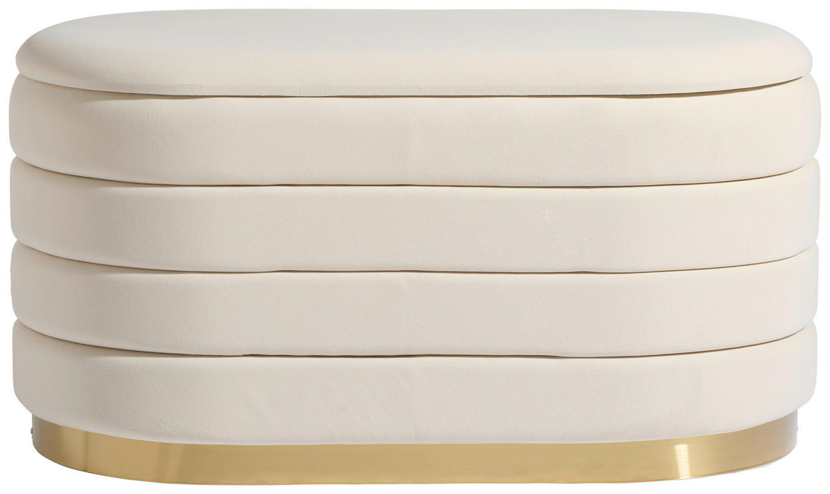 TABURET, kov, textil, kompozitní dřevo, 80/42/42 cm - bílá/béžová, Design, kov/kompozitní dřevo (80/42/42cm) - MID.YOU