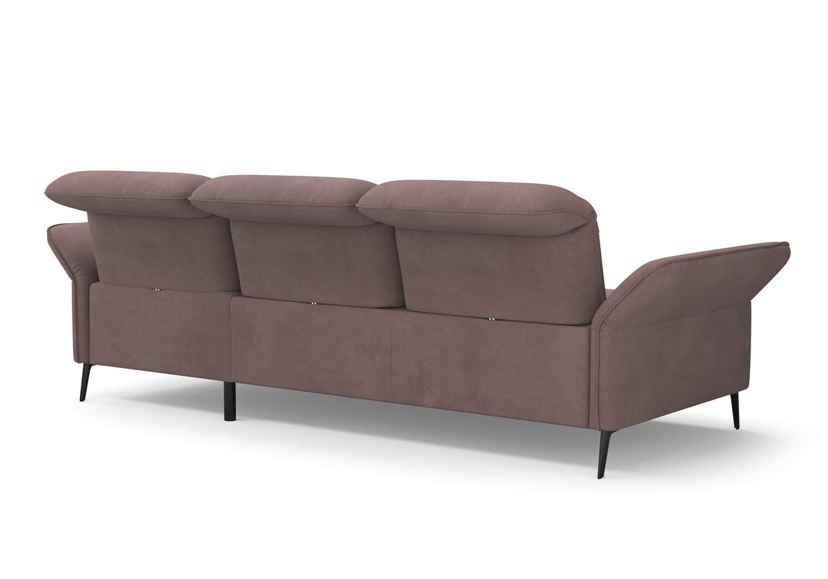 ECKSOFA in Flachgewebe Taupe  - Taupe/Schwarz, Konventionell, Textil/Metall (264/198cm) - Sit & More
