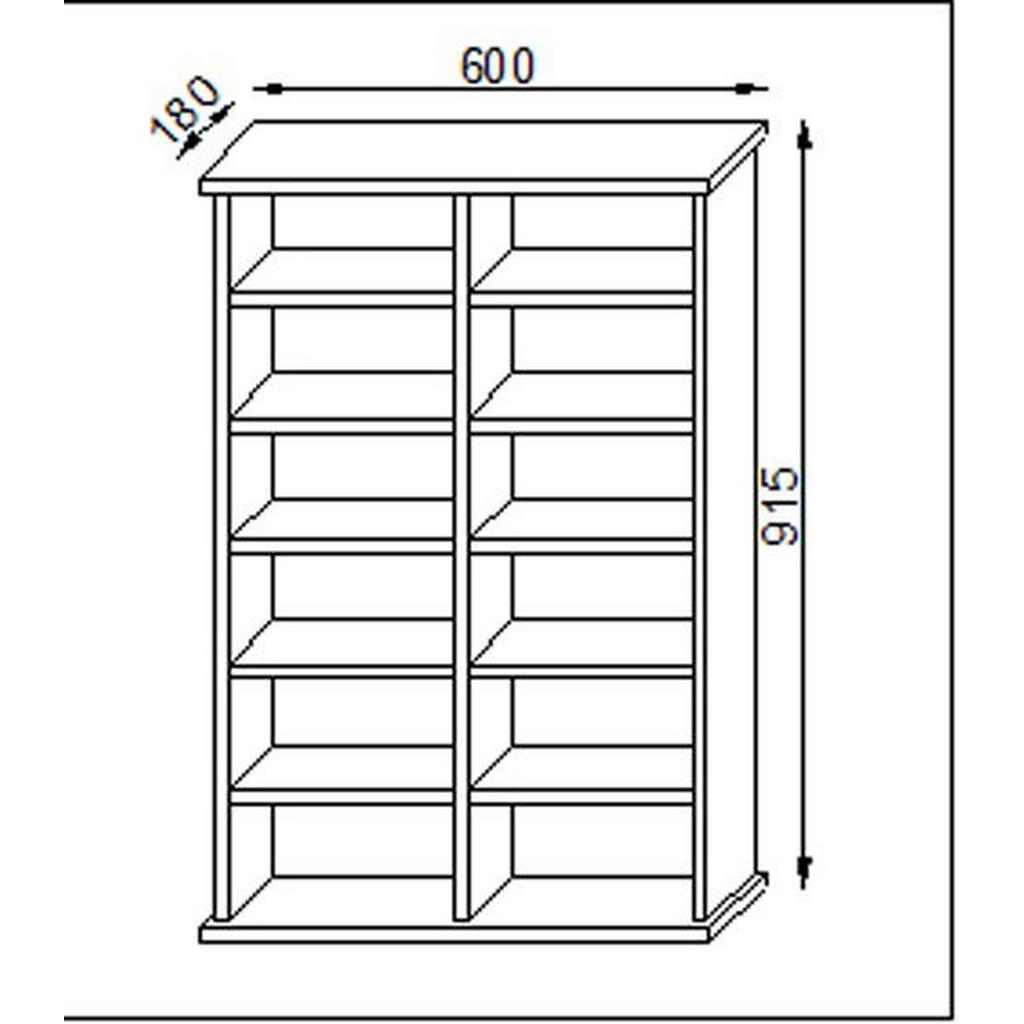 Thumbnail - Livetastic Cd-Regal, Schwarz, Holzwerkstoff, 10 Fächer, 60x92x18 cm, Wohnzimmer, Regale, CD & DVD-Regale