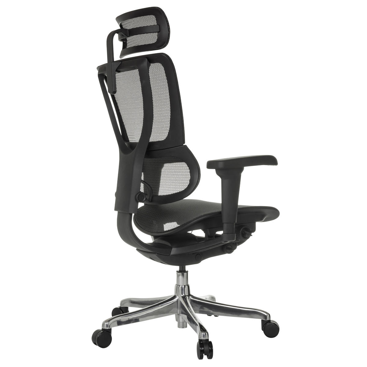 OTOČNÁ ŽIDLE, síť, černá - černá/barvy stříbra, Moderní, kov/textil (71/135/75cm) - MID.YOU