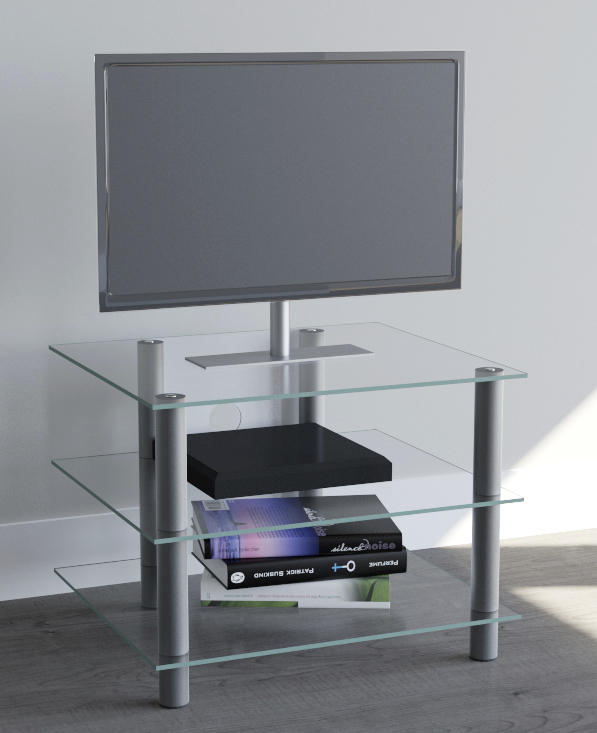 Phonotisch in Klar/Silberfarbe - Klar/Silberfarben, Konventionell, Glas/Metall (60/45/42cm) - MID.YOU
