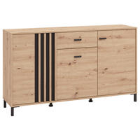 ŠIROKÁ KOMODA, čierna, dub artisan, 157/90/40 cm - čierna/dub artisan, Basics, kompozitné drevo/plast (157/90/40cm) - Hom`in