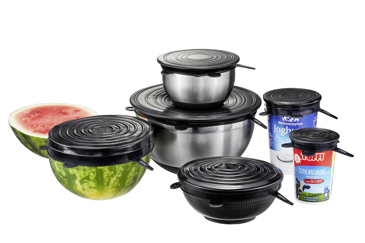 SILIKONDECKEL-SET FLEXIFRESH  - Schwarz, Basics, Kunststoff - Gefu