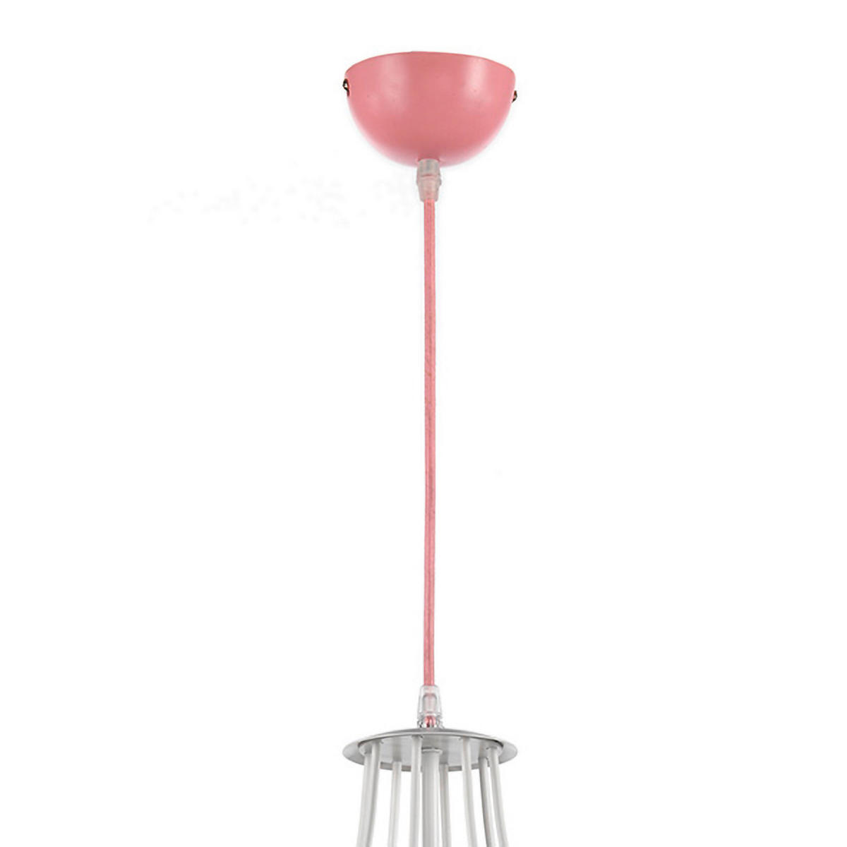 KINDERHÄNGELEUCHTE 40/106 cm   - Pink/Weiß, Basics, Textil/Metall (40/106cm)