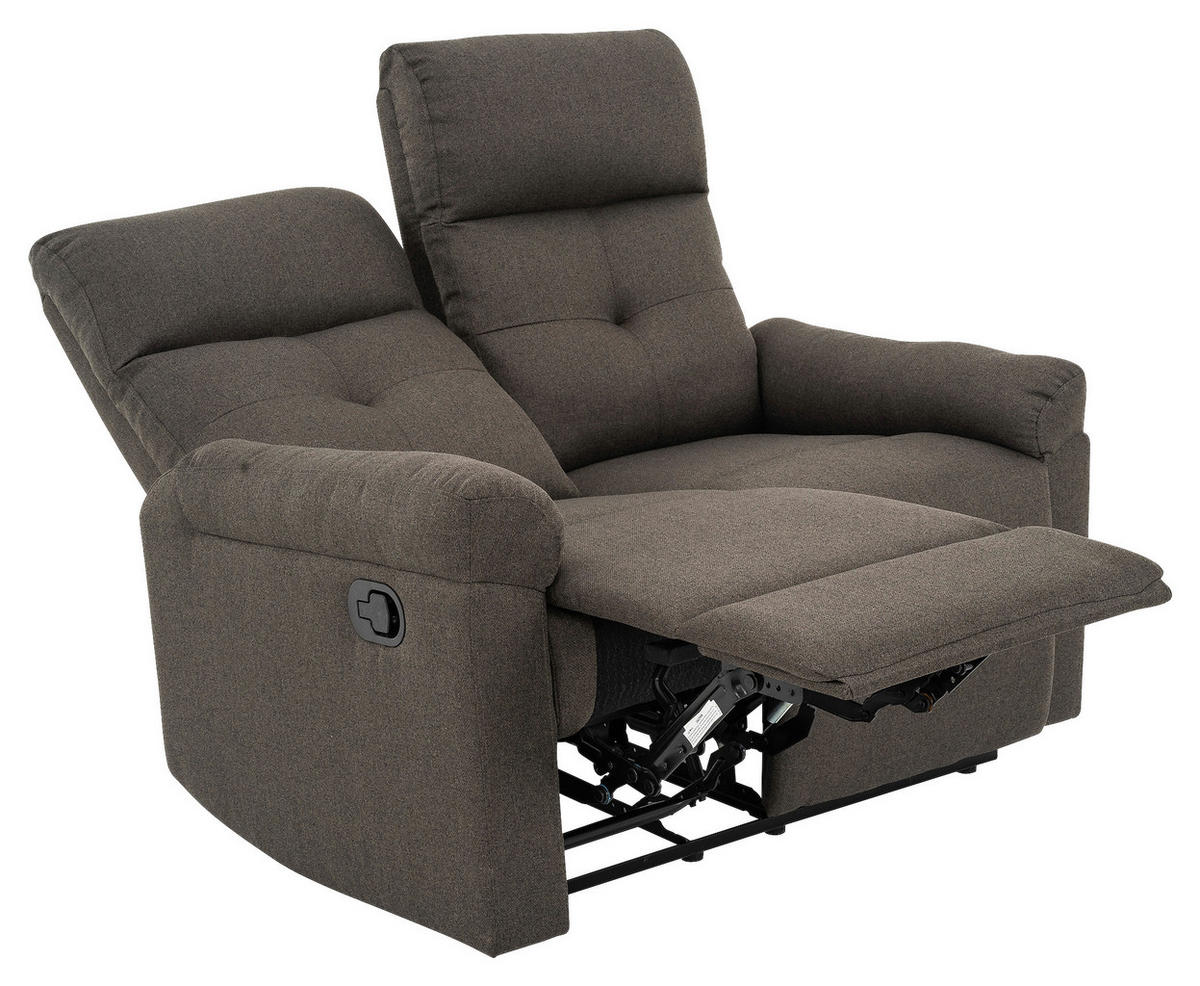 SITZGARNITUR Webstoff Graubraun  - Graubraun/Schwarz, KONVENTIONELL, Kunststoff/Textil - P & B