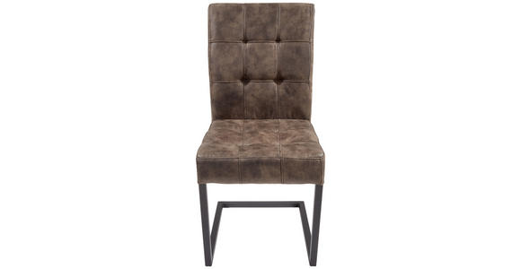 SCHWINGSTUHL in Lederlook - Anthrazit/Braun, Trend, Textil/Metall (42/91/62cm) - Carryhome