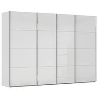 SCHWEBETÜRENSCHRANK 316/235/68 cm 4-türig Weiß, Hellgrau  - Chromfarben/Hellgrau, Design, Glas/Holzwerkstoff (316/235/68cm) - Novel