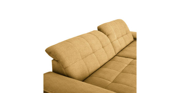 ECKSOFA in Webstoff Honig  265/180 cm  - Schwarz/Honig, Design, Textil/Metall (265/180cm) - Carryhome