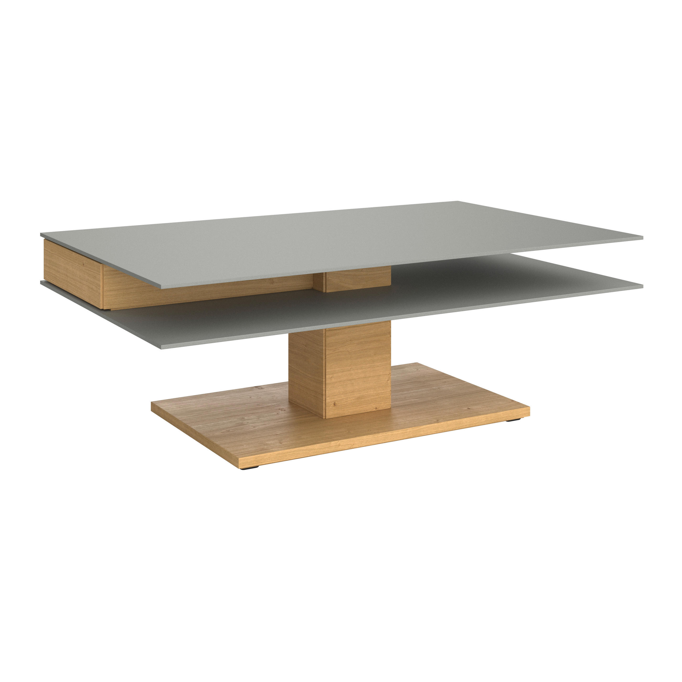 COUCHTISCH in Holz, Glas, Holzwerkstoff 120/75/43 cm  - Eichefarben/Grau, Design, Glas/Holz (120/75/43cm) - Voglauer