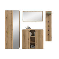 GARDEROBE 4-teilig  in 237/192/37 cm  - Eichefarben, Design, Holzwerkstoff (237/192/37cm) - MID.YOU