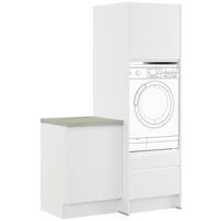 WASCHMASCHINENSCHRANK 123/206,2/58 cm Weiss  - Weiss, Basics, Holzwerkstoff (123/206,2/58cm) - Impuls