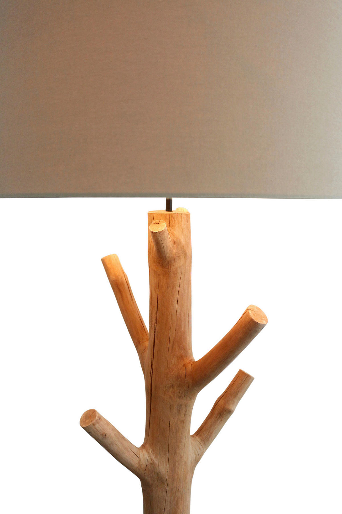 STEHLEUCHTE  30/175/30 cm   - Schwarz/Naturfarben, Design, Holz/Textil (30/175/30cm) - P & B